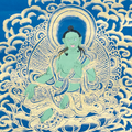Handmade Manjushri Thangka: Blade of Transcendent Wisdom - T-PS-SS-RB-M-0009