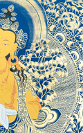 Handmade Manjushri Thangka: Blade of Transcendent Wisdom - T-PS-SS-RB-M-0009