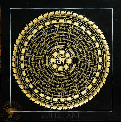 Handmade Mantra Mandala Thangka - Thangka