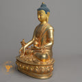 Handmade Medicine Buddha Statue | Fully Gold-Plated Copper - S-B-HT-FG-C-MB-00162