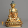 Handmade Medicine Buddha Statue | Fully Gold-Plated Copper - S-B-HT-FG-C-MB-00162