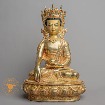 Handmade Shakyamuni Buddha Statue | Fully Gold Plated Copper - S-B-HT-FG-C-SB-0148