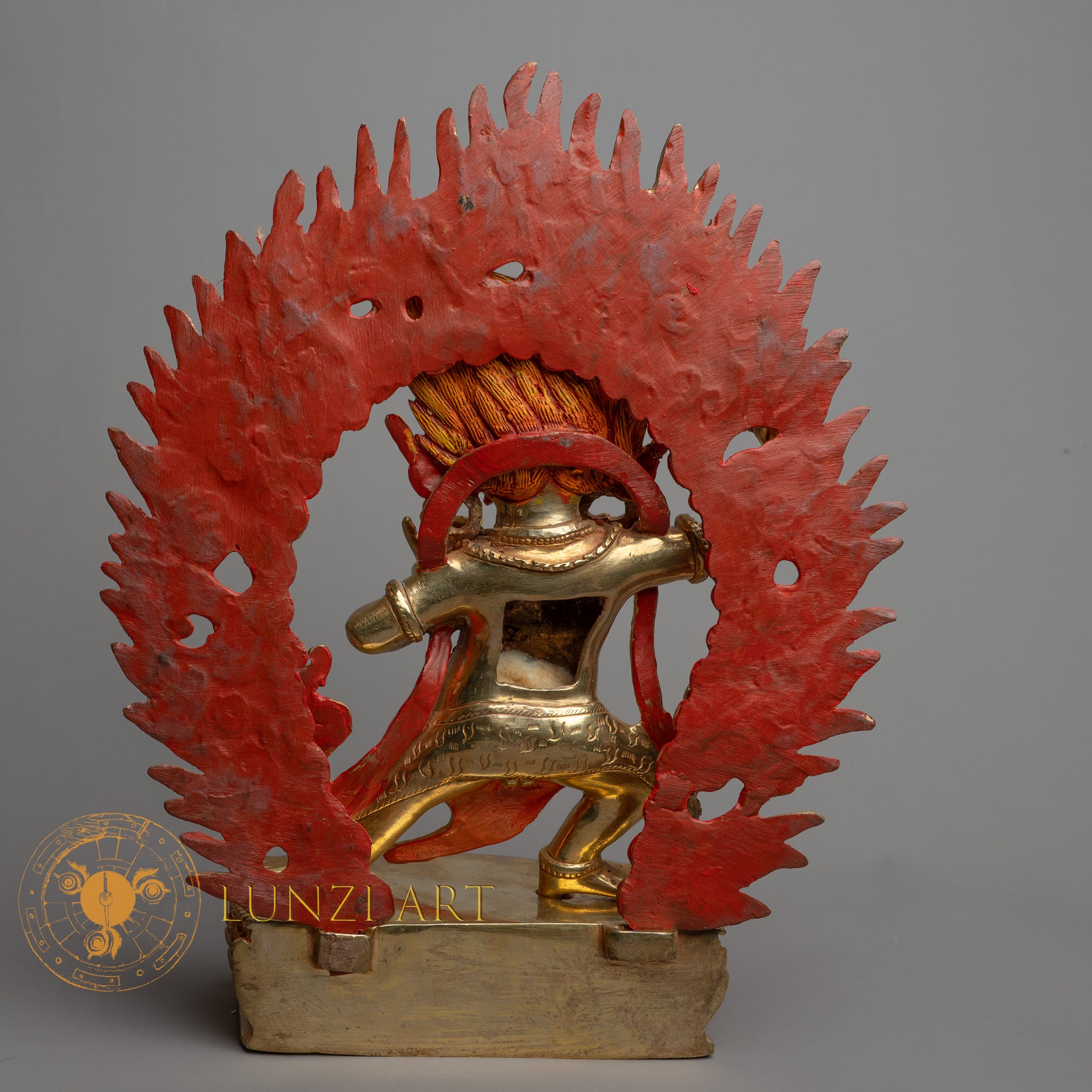 Handmade Statue of Vajrapani  | Fully Gold-Plated Copper - S-B-HT-FG-C-V-0144