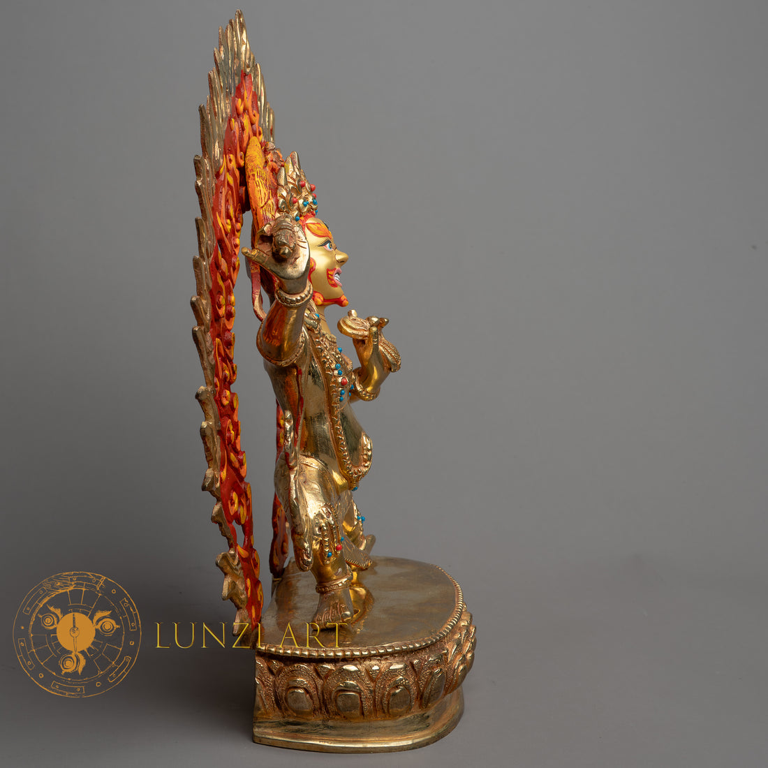 Handmade Statue of Vajrapani  | Fully Gold-Plated Copper - S-B-HT-FG-C-V-0144