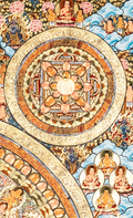 Handmade Traditional Mandala Thangka of Divine Harmony - T-PS-SS-BB-TM-0015