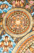 Handmade Traditional Mandala Thangka of Divine Harmony - T-PS-SS-BB-TM-0015