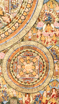 Handmade Traditional Mandala Thangka of Divine Harmony - T-PS-SS-BB-TM-0015