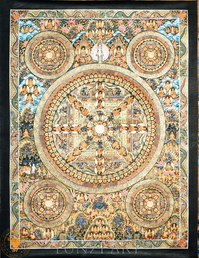 Handmade Traditional Mandala Thangka of Sacred Enlightenment - Thangka