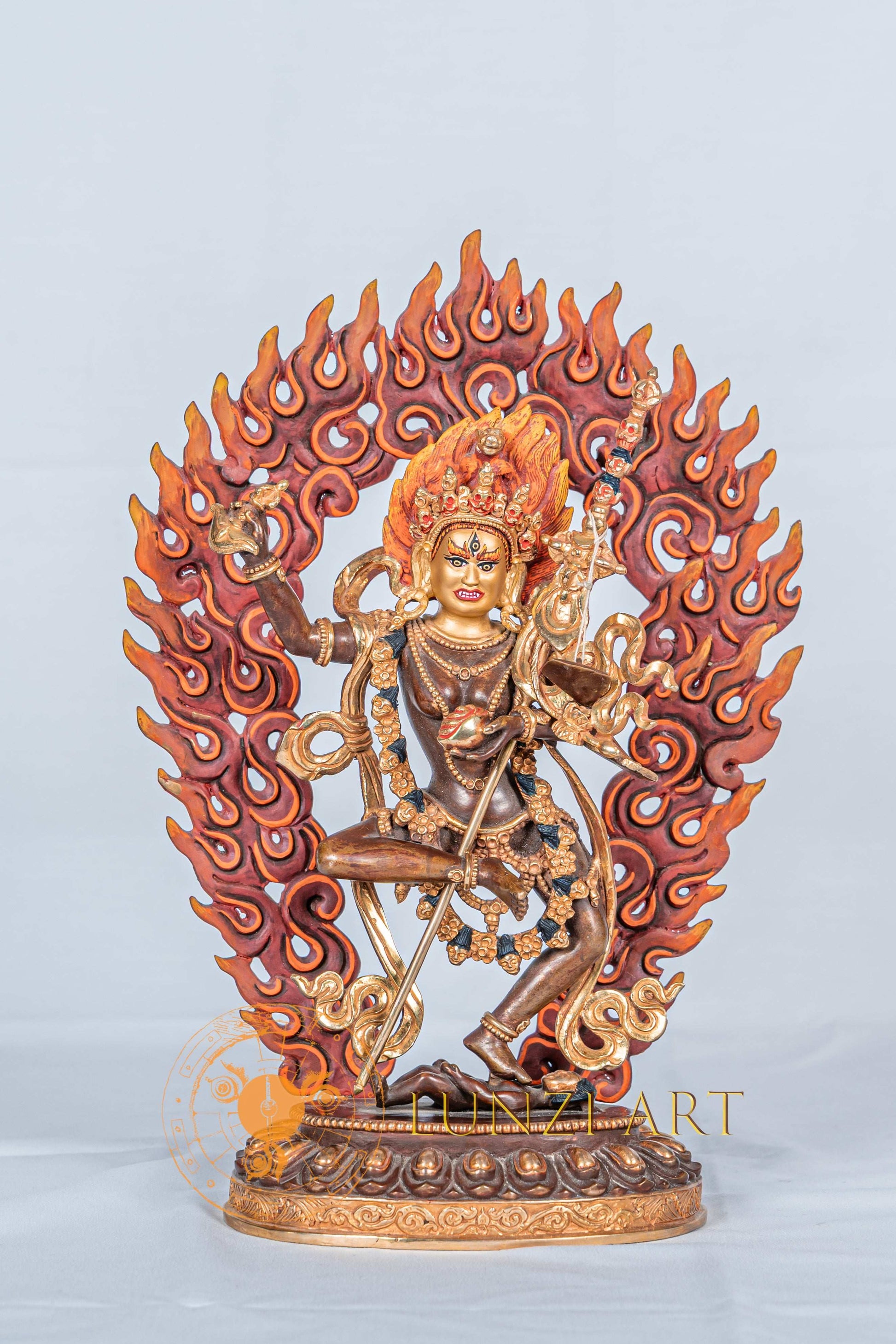 Handmade Vajra Varahi Statue | Half Gold Plated - S-B-RM-HG-CG-VV-0068
