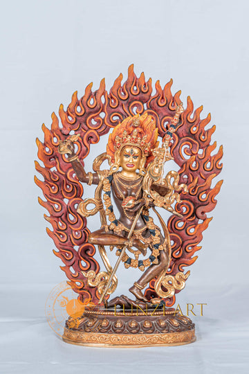 Handmade Vajra Varahi Statue | Half Gold Plated - S-B-RM-HG-CG-VV-0068