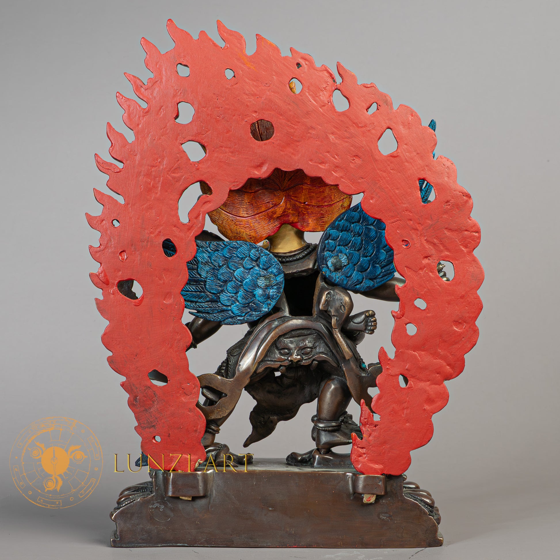 Handmade Vajrakilaya Statue | Copper Face Painted - S-B-RM-C-VK-00175