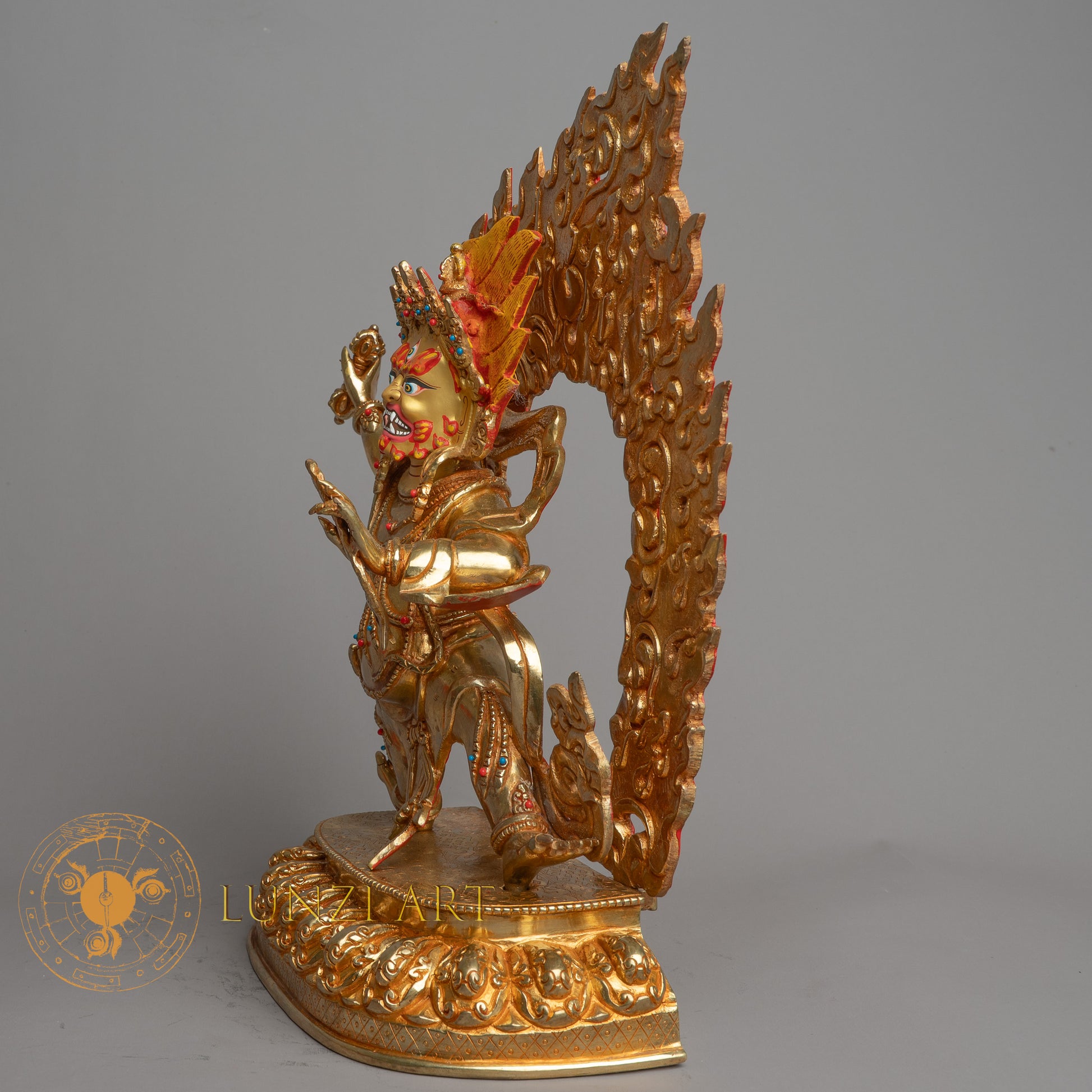 Handmade Vajrapani Statue | Fully Gold-Plated Copper - S-B-HT-FG-C-V-00159