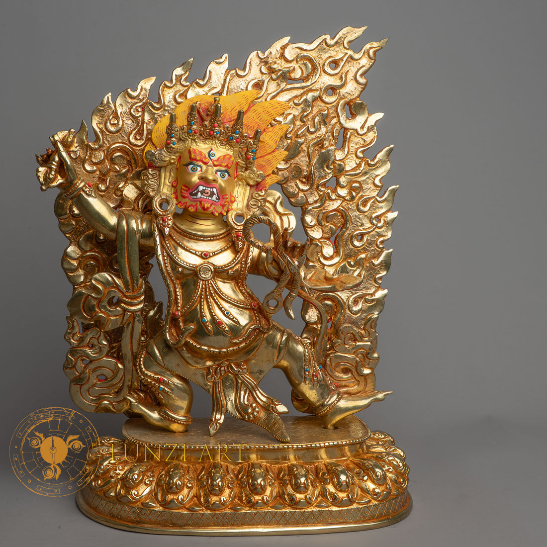 Handmade Vajrapani Statue | Fully Gold-Plated Copper - S-B-HT-FG-C-V-00159