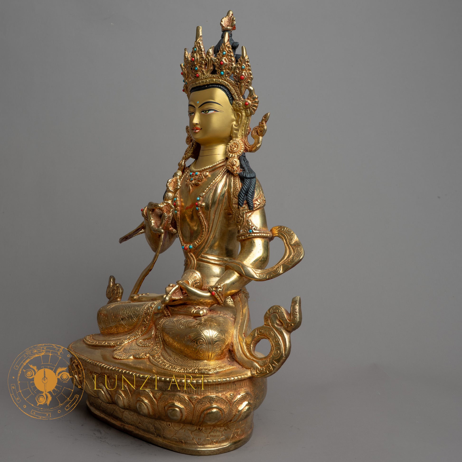 Handmade Vajrasattva Statue | Full Gold-Plated - S-B-HT-FG-C-VS-0152