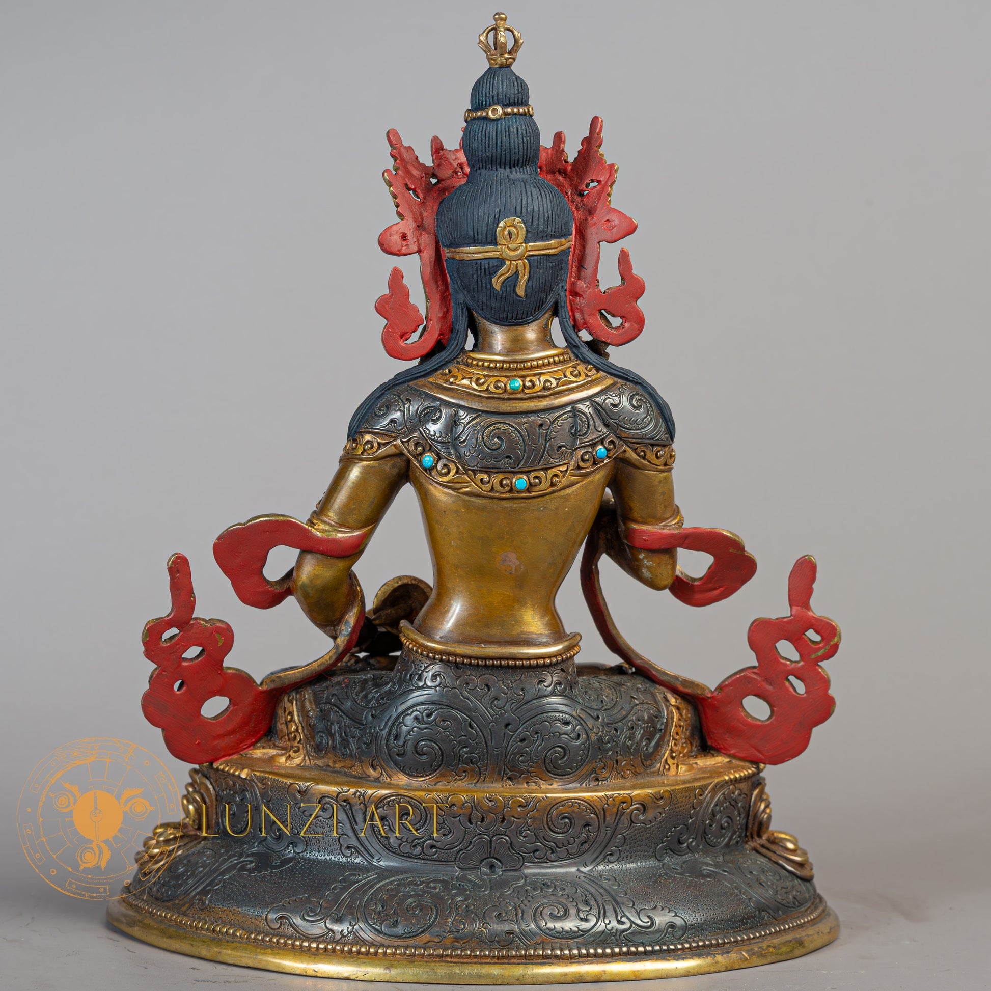 Handmade Vajrasattva Statue | Half Gold-Plated Copper - S-B-RM-HG-C-V-00182
