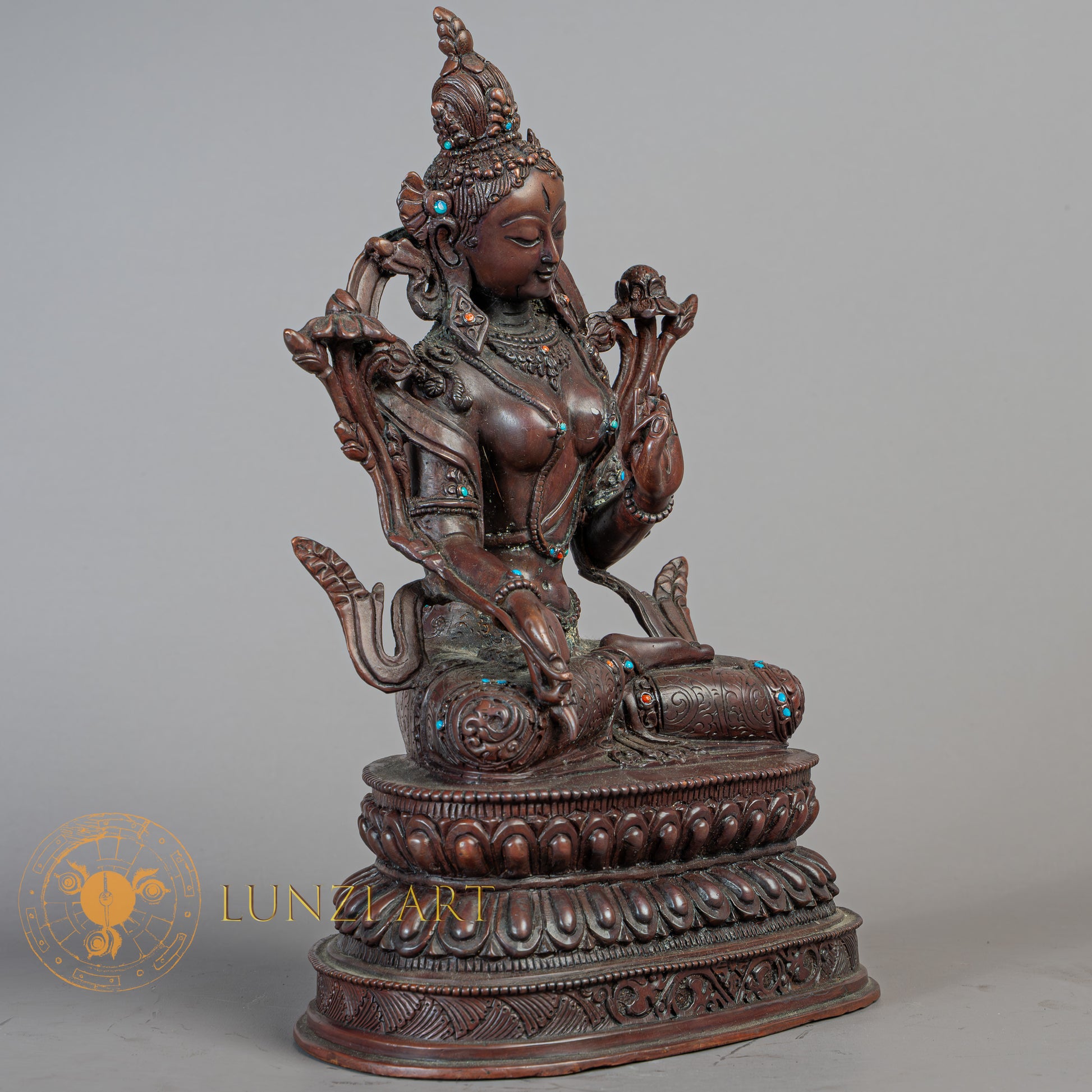 Handmade White Tara Statue | Copper Oxidize - S-B-RM-C-WT-00179