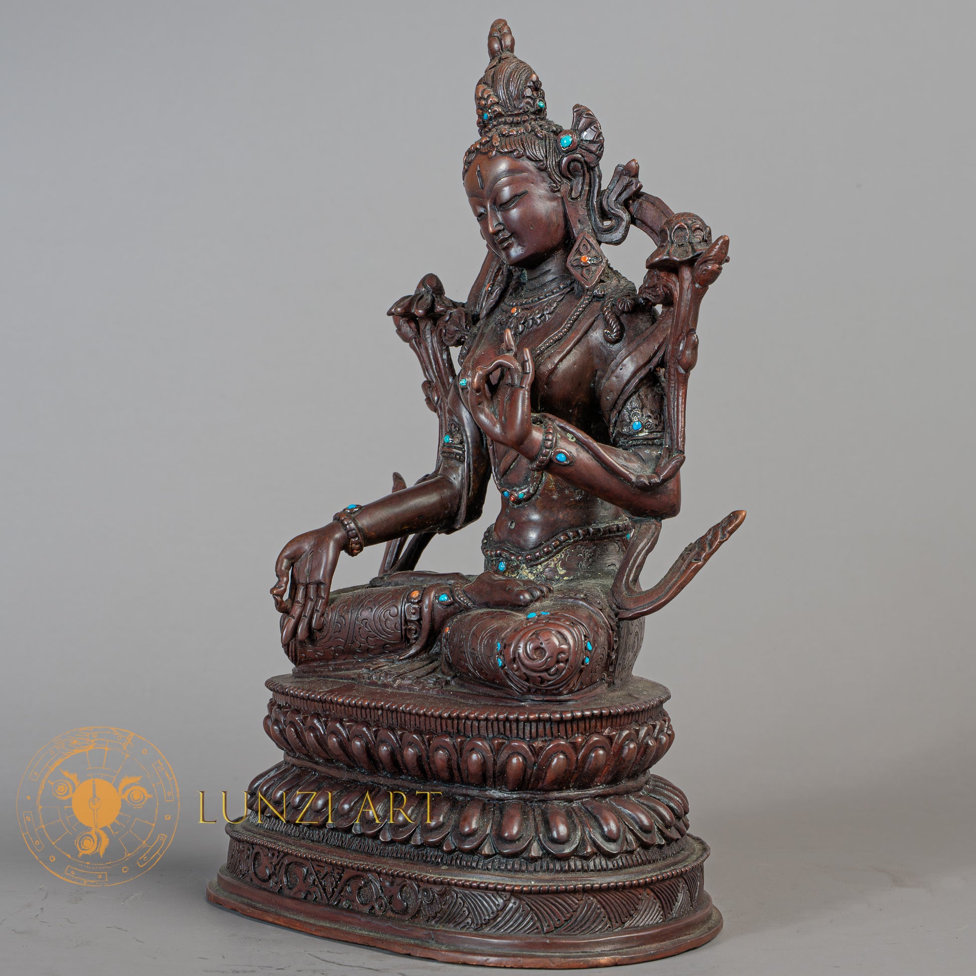 Handmade White Tara Statue | Copper Oxidize - S-B-RM-C-WT-00179