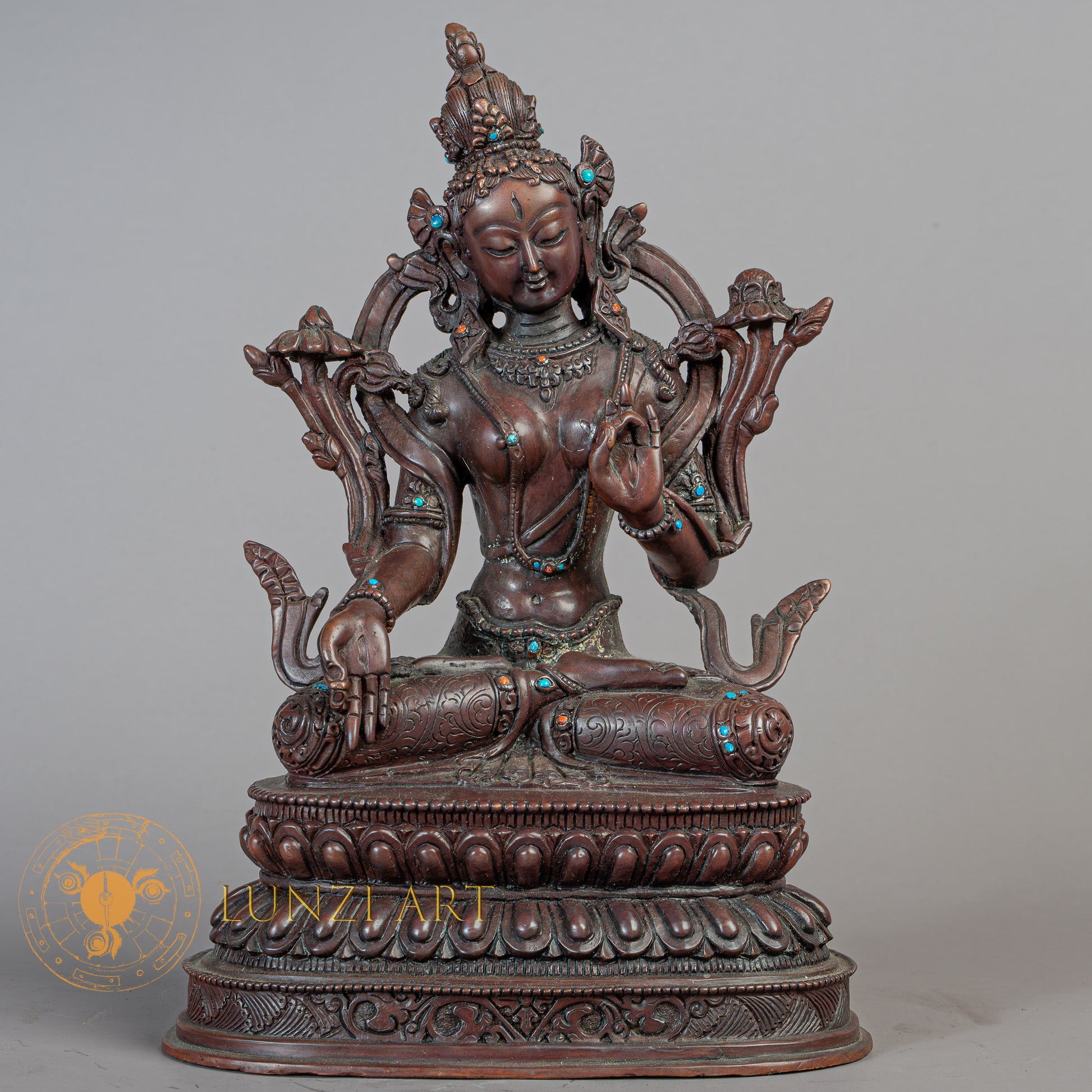 Handmade White Tara Statue | Copper Oxidize - S-B-RM-C-WT-00179