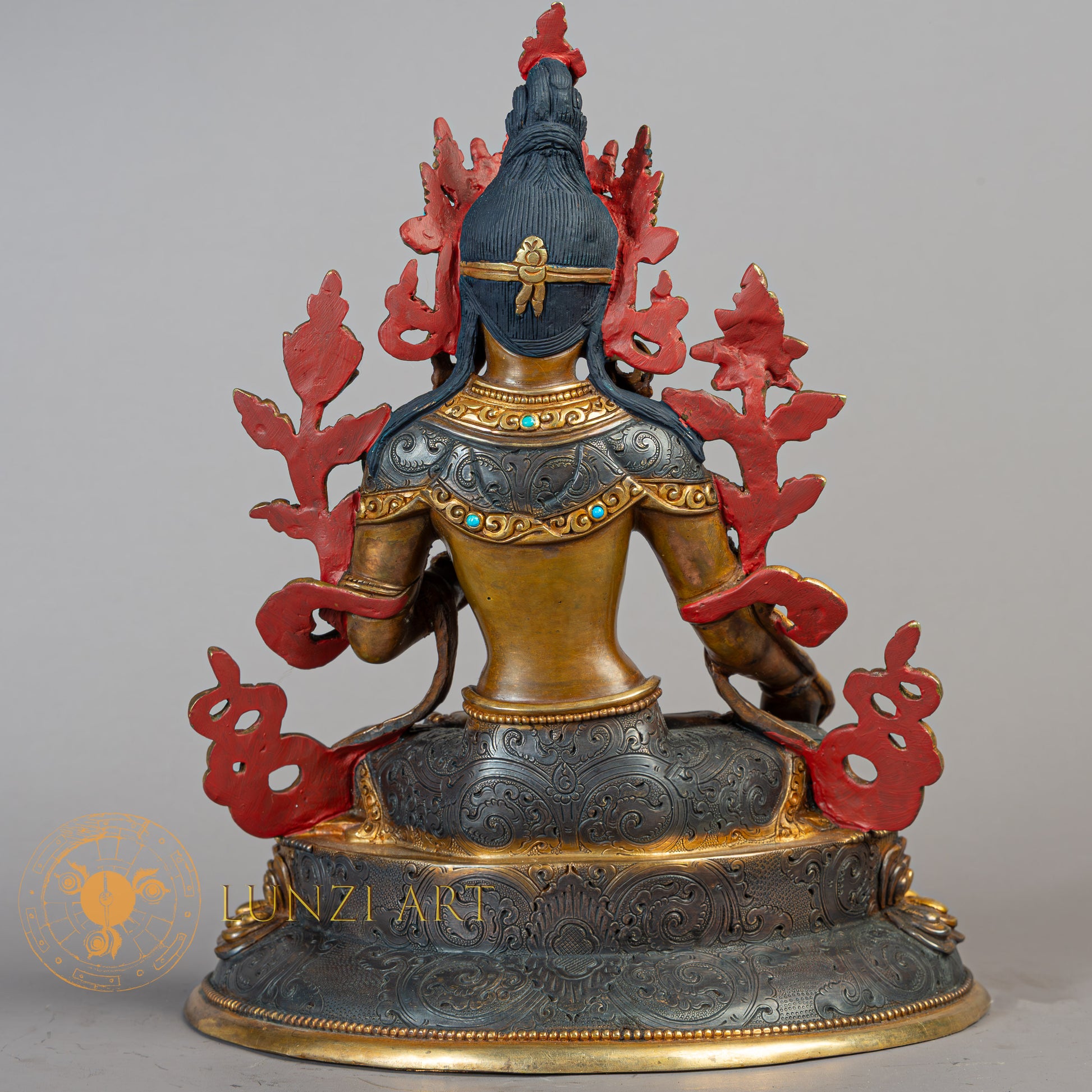 Handmade White tara Statue | Half Gold-Plated Copper - S-B-RM-HG-C-WT-00183