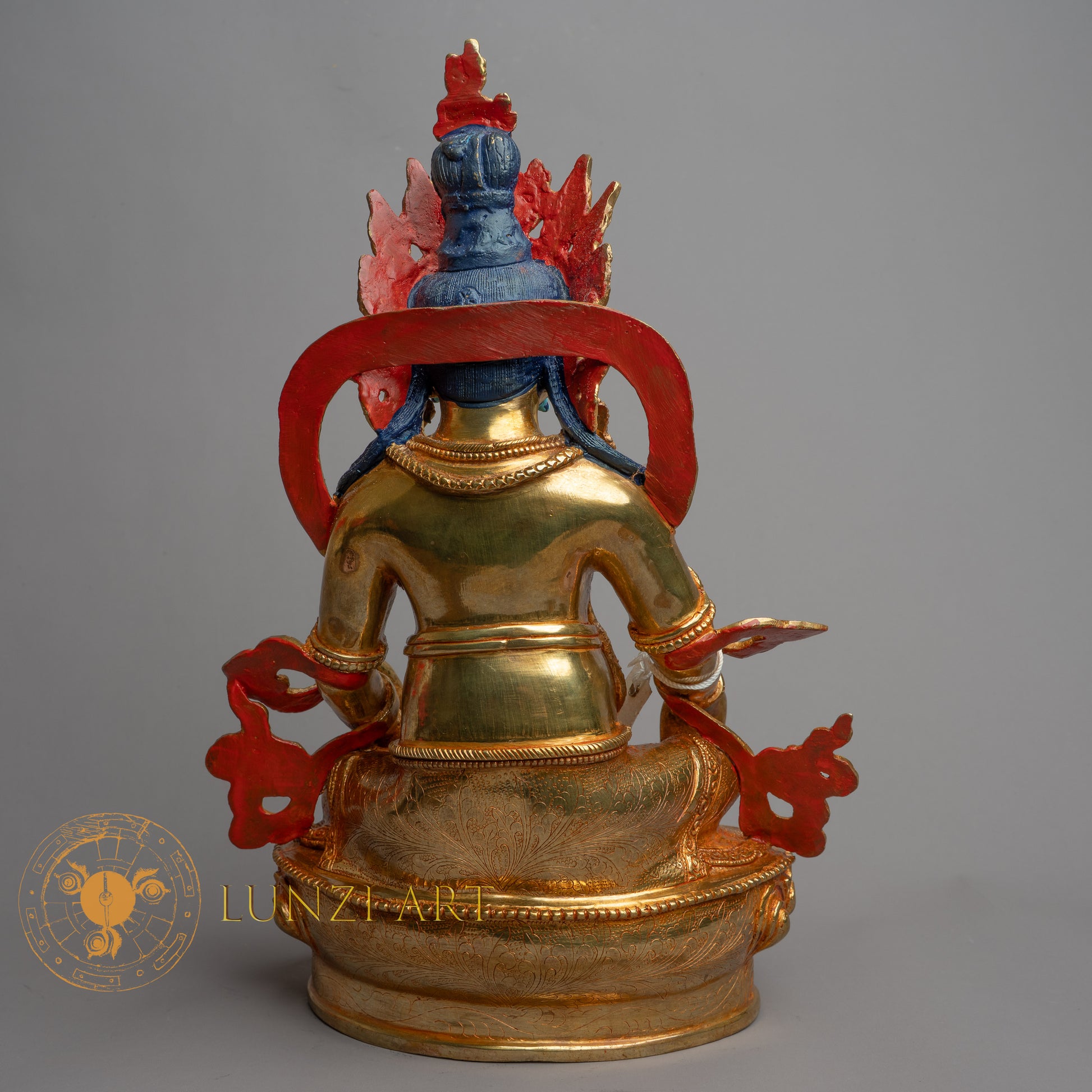 Handmade Zambala (Jambhala) Statue | Fully Gold-Plated Copper - S-B-HT-FG-C-Z-0149