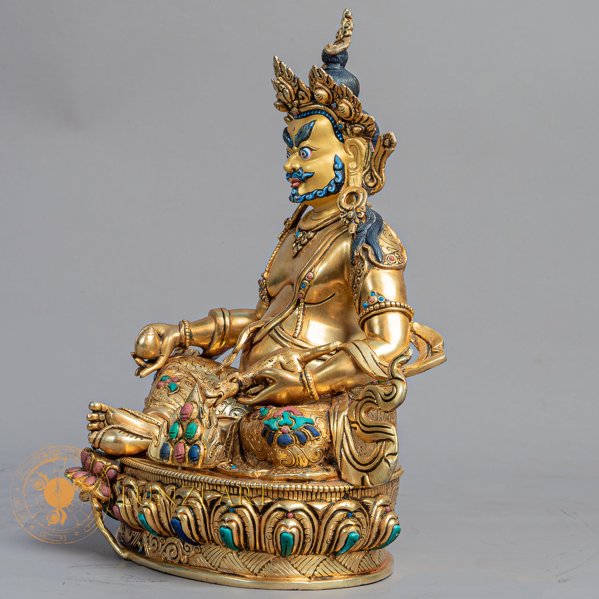 Handmade Zambala Statue | Fully Gold-Plated Copper - S-B-BA-FG-C-Z-00168