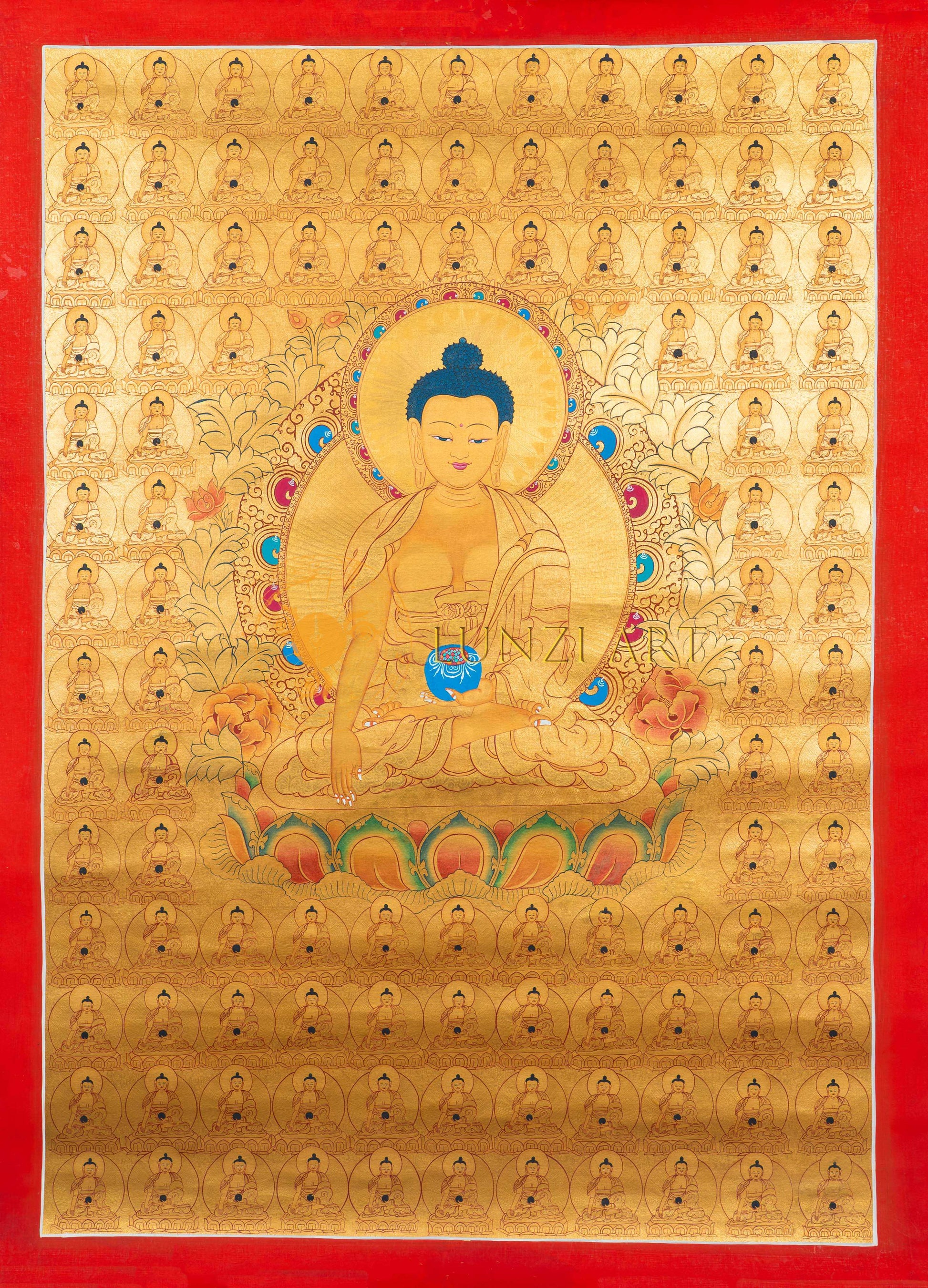 Handpainted 108 Shakyamuni Buddha Thangka - Thangka