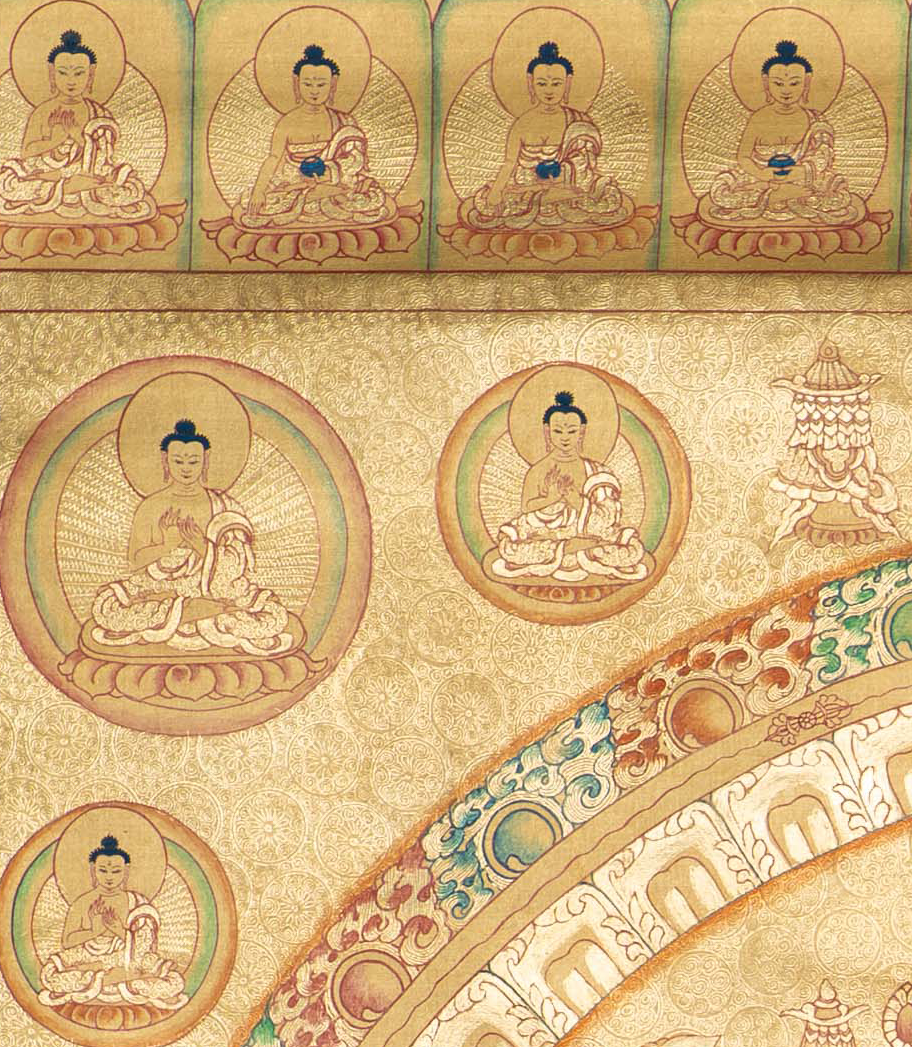 Handpainted Buddha Mandala Thangka - T-S-BT-RB-AU-BM-0076
