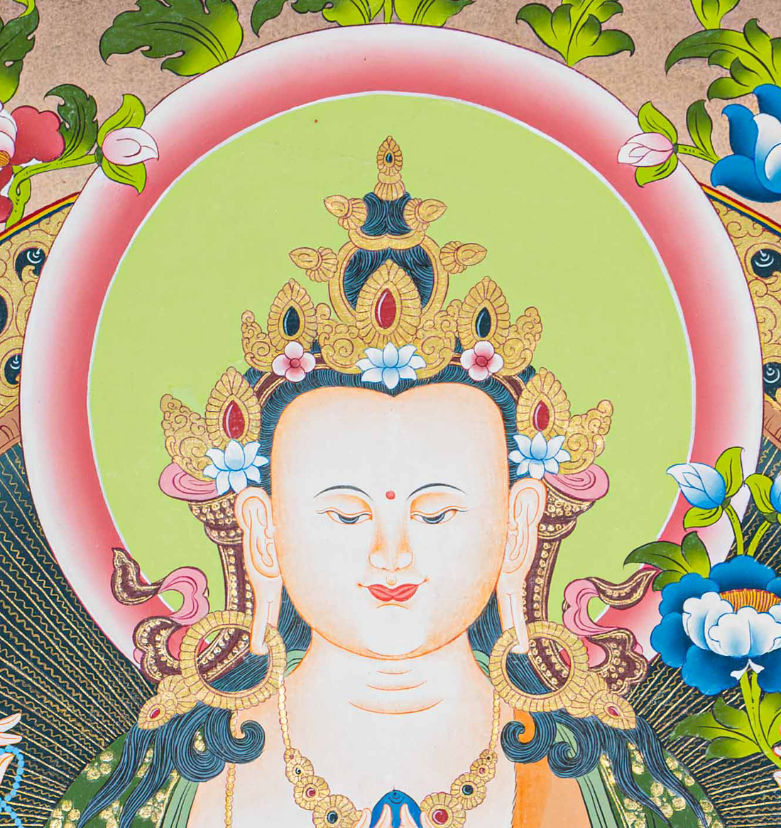 Handpainted Chengresi Thangka - T-S-BT-GB-AU-C-0078