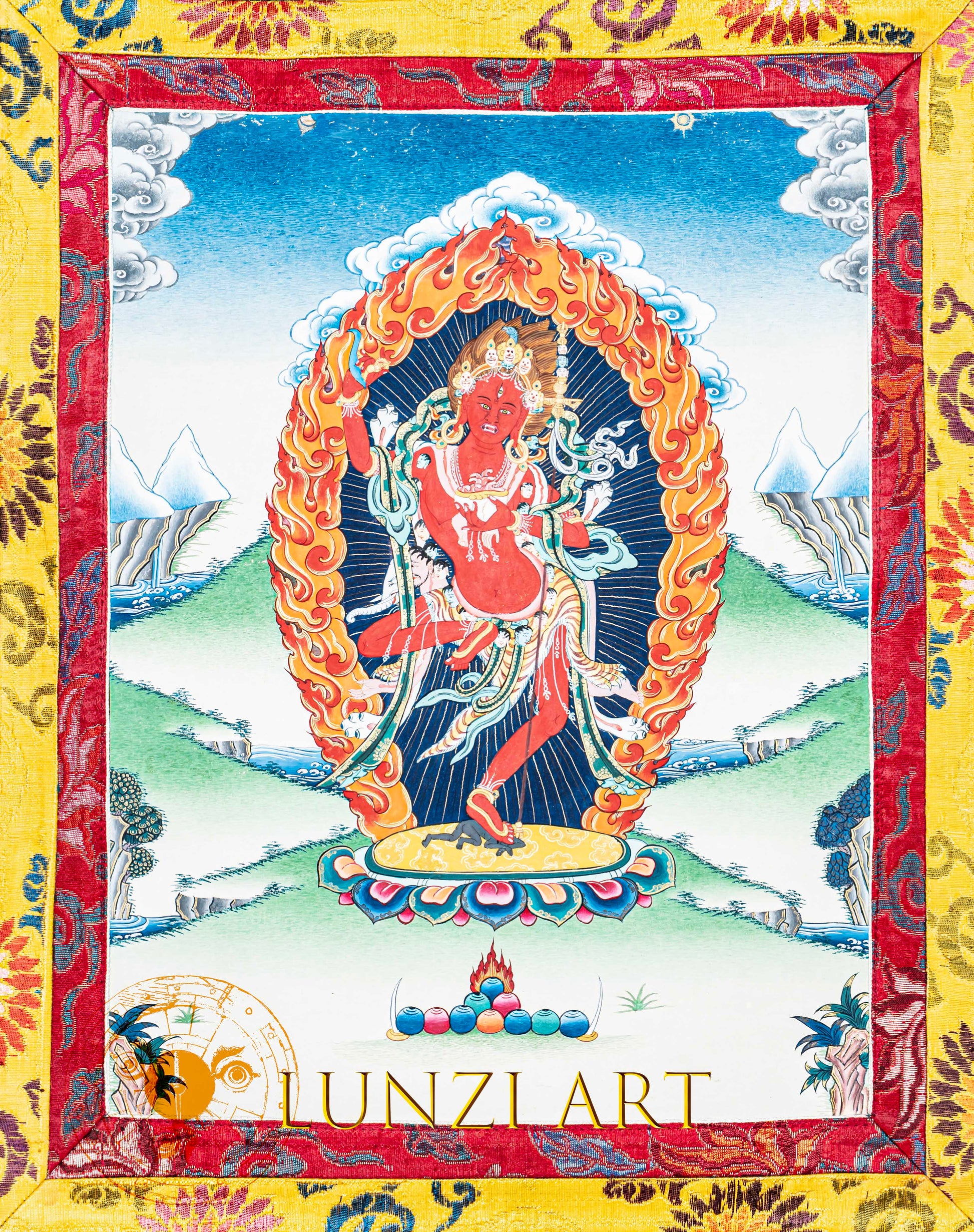 Handpainted-Dorjephangmo Thangka – The Thunderbolt Sow - T-B-AS-RB-D-0006