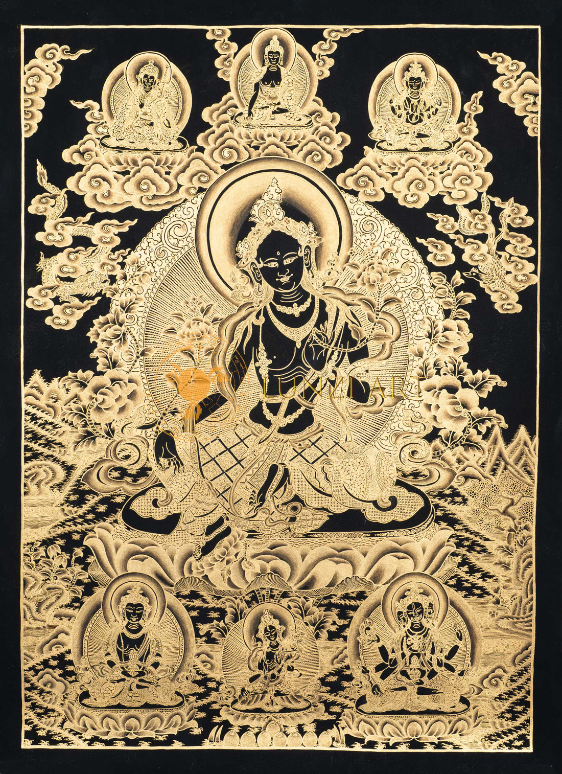 Handpainted Green Tara Thangka - T-S-BT-BB-GT-0002