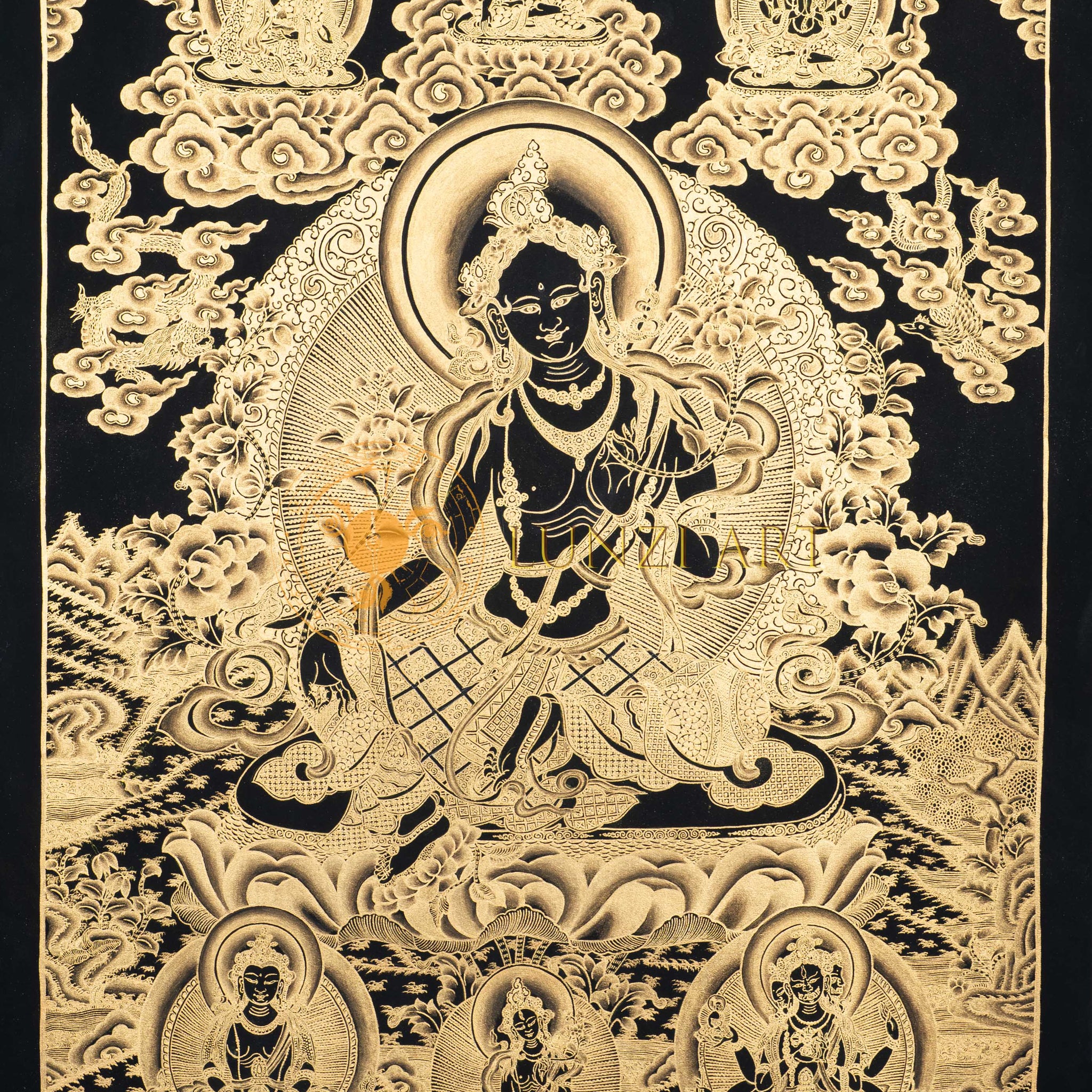 Handpainted Green Tara Thangka - Thangka