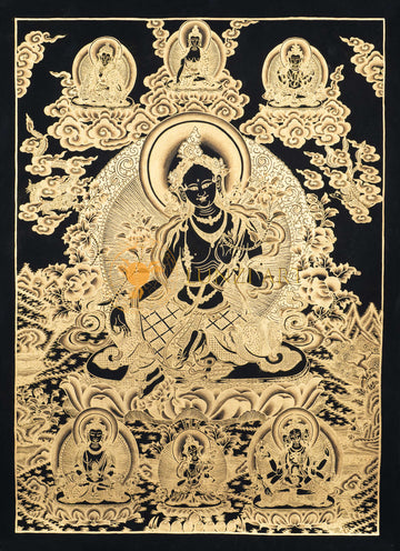 Handpainted Green Tara Thangka - Thangka