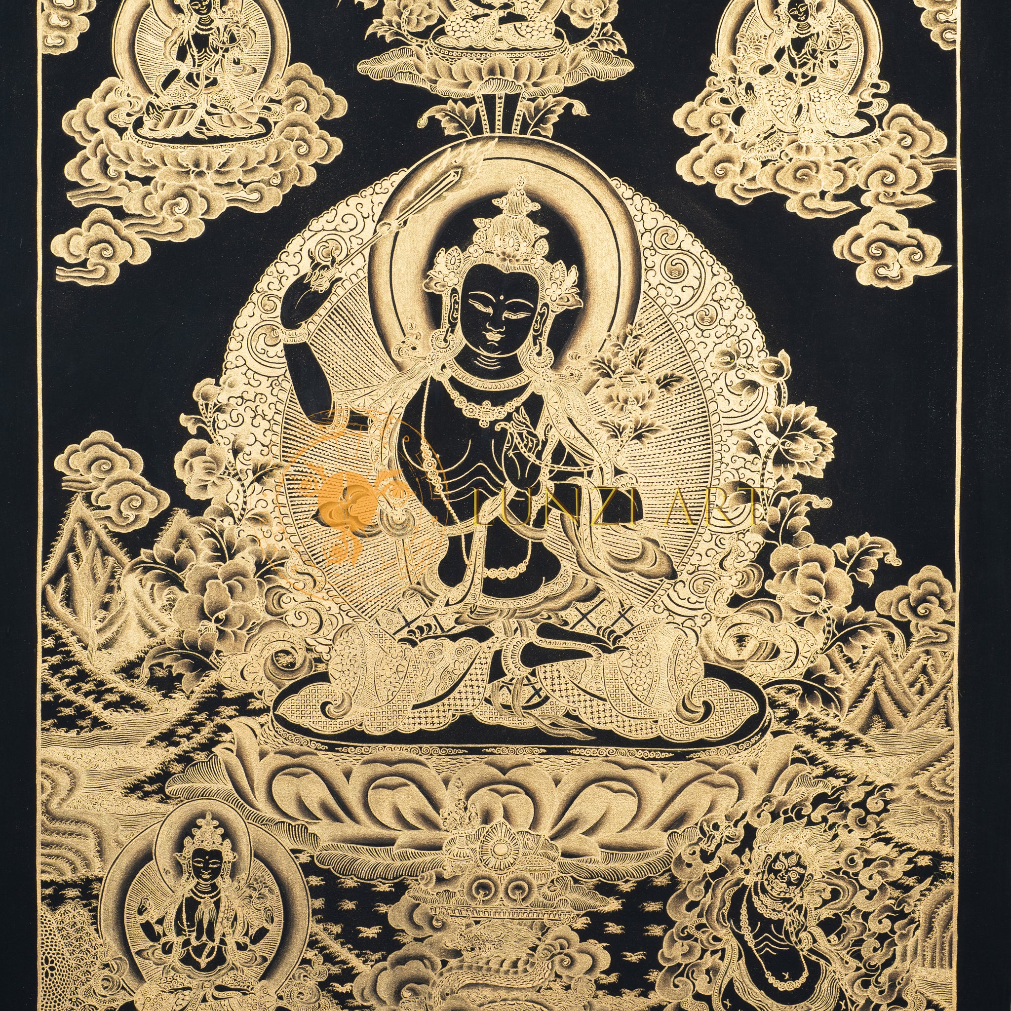 Handpainted Manjushree Thangka - Thangka