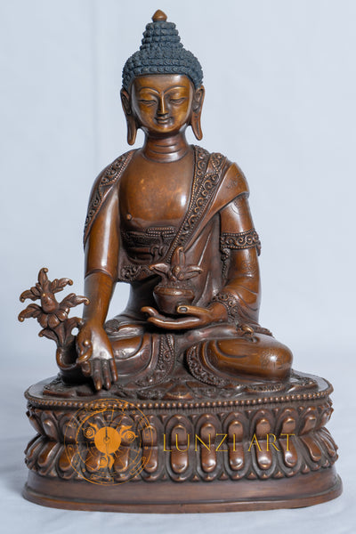 Healing Medicine Buddha Statue | Copper Oxidized - S-B-RM-C-MB-0008