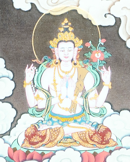 High level masterpiece "Green Tara Thangka" female Bodhisattva statue - T-B-HT-GB-AU-GT-0023