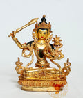 Himalayan Manjushri Statue | 24k Gold Plated on Copper - S-B-HT-FG-CG-M-0002