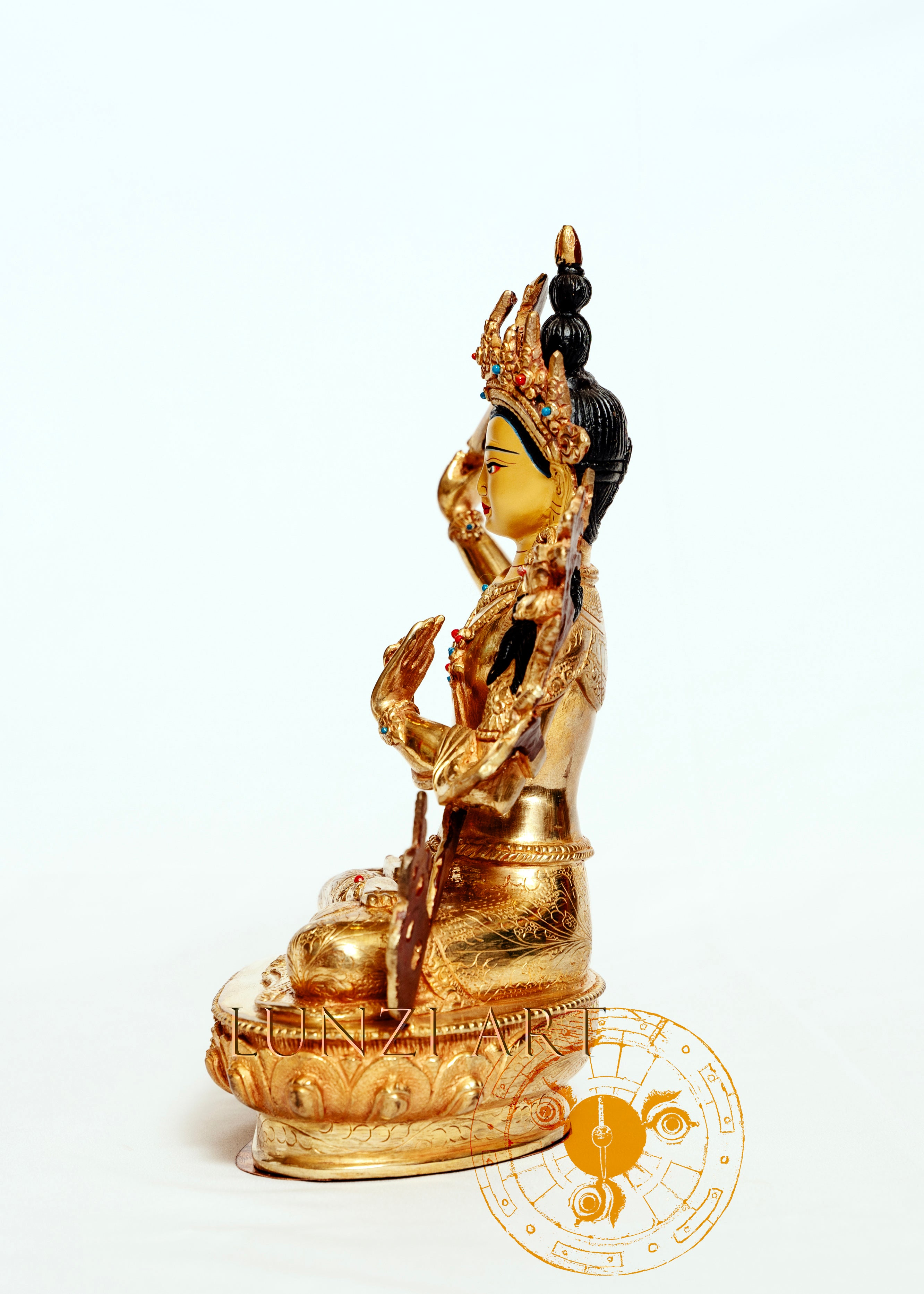 文殊菩萨像| 铜镀24k金– LunziArt-Nepal Buddha statues, thangkas