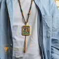 Jambhala Ghau Thangka Locket: Deity of Abundance & Prosperity - L-J-0010