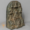 Jambhala Temple Altar | Hand-Carved Wood & Clay Multi-Deity Relief - w-s-sh-ja-0003