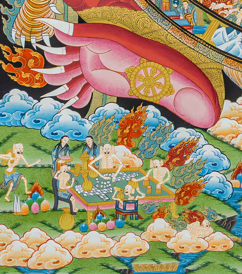 The Wheel of Life (Bhavachakra) Thangka: A Sacred Mirror of the Human Mind - T-B-HT-BB-AU-WOL-0087