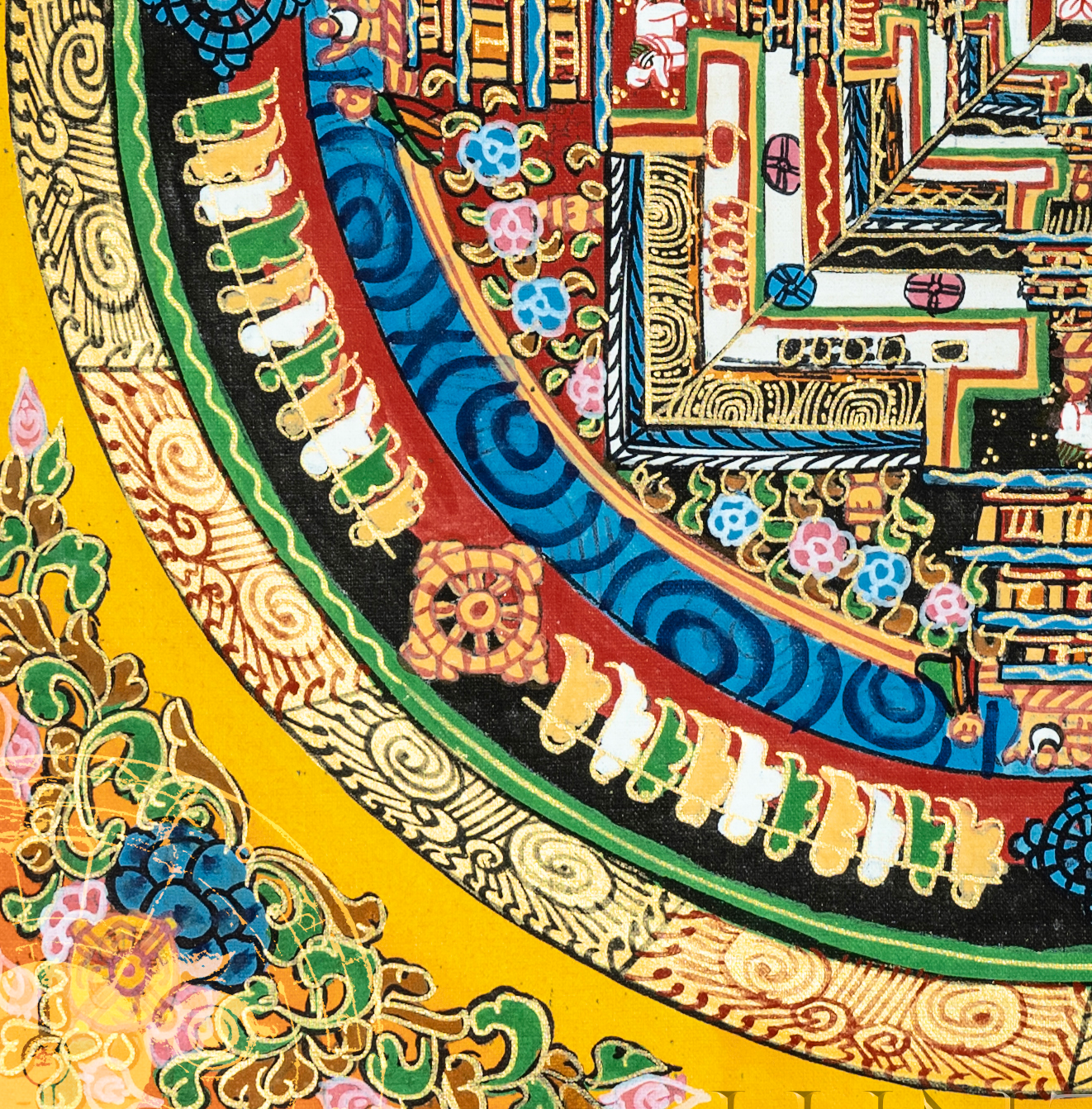 Kalachakra Diamond Mandala Thangka | Sacred Art of Buddhism - T-B-HT-RB-KM-0022