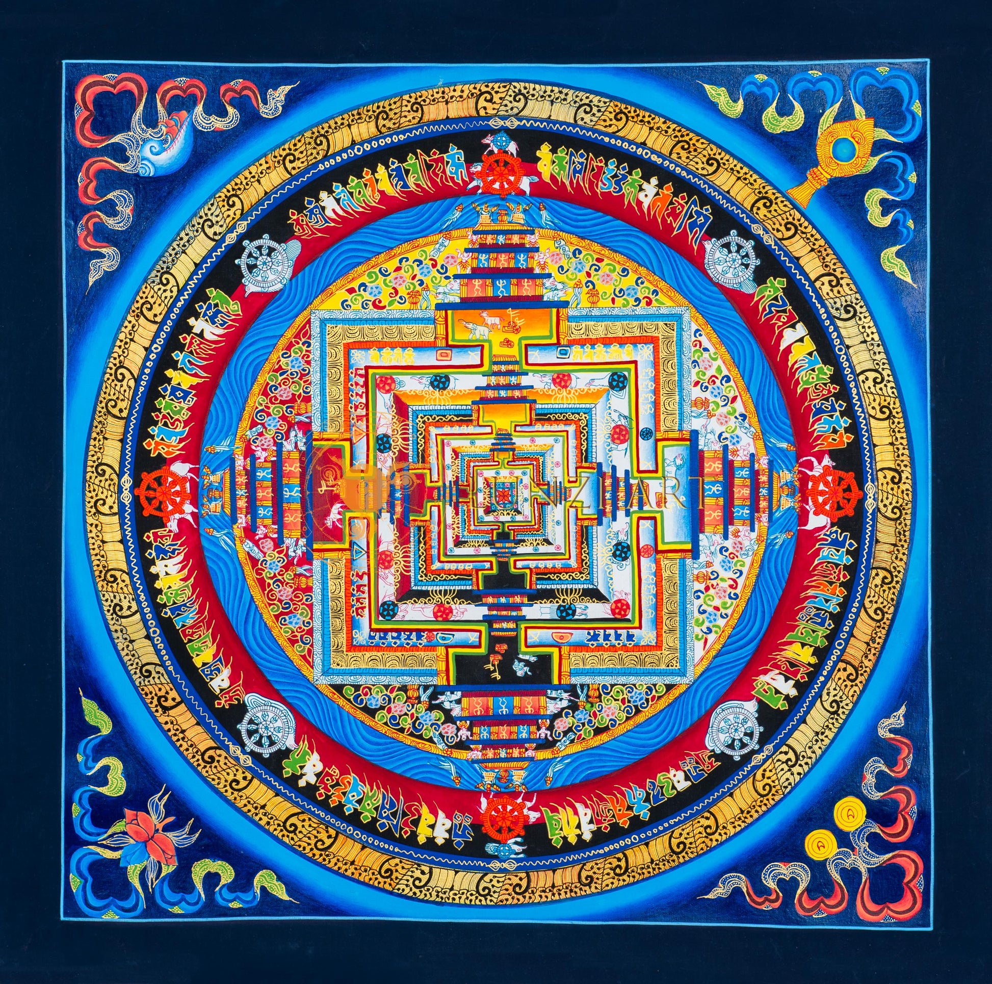 Kalachakra Mandala Thangka: A Sacred Portal to Enlightenment - T-S-BT-BB-KM-0040