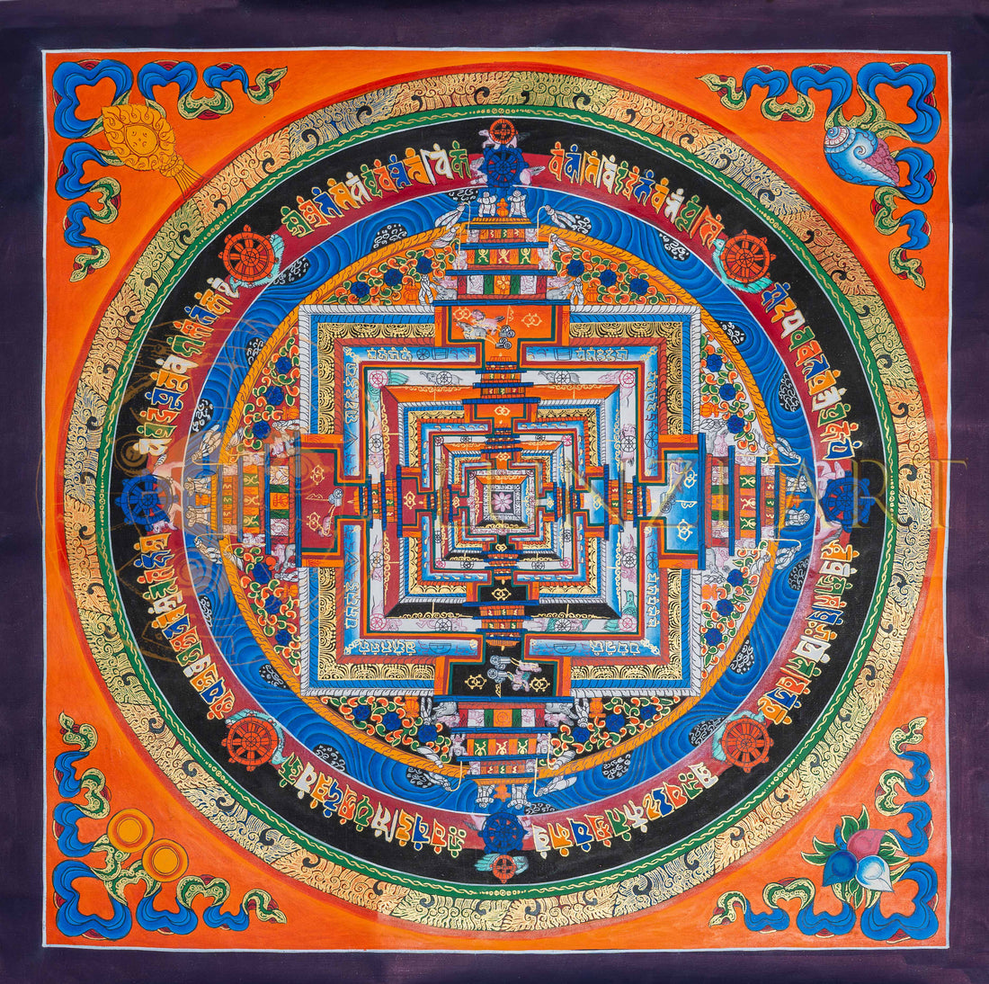 Kalachakra Mandala Thangka: The Wheel of Time - T-PS-SS-OB-KM-66