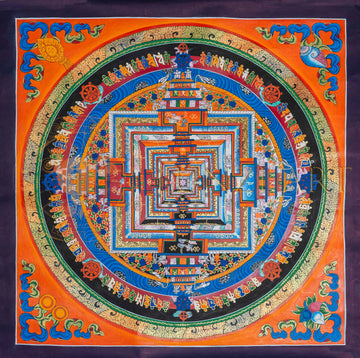 Kalachakra Mandala Thangka: The Wheel of Time - T-PS-SS-OB-KM-66