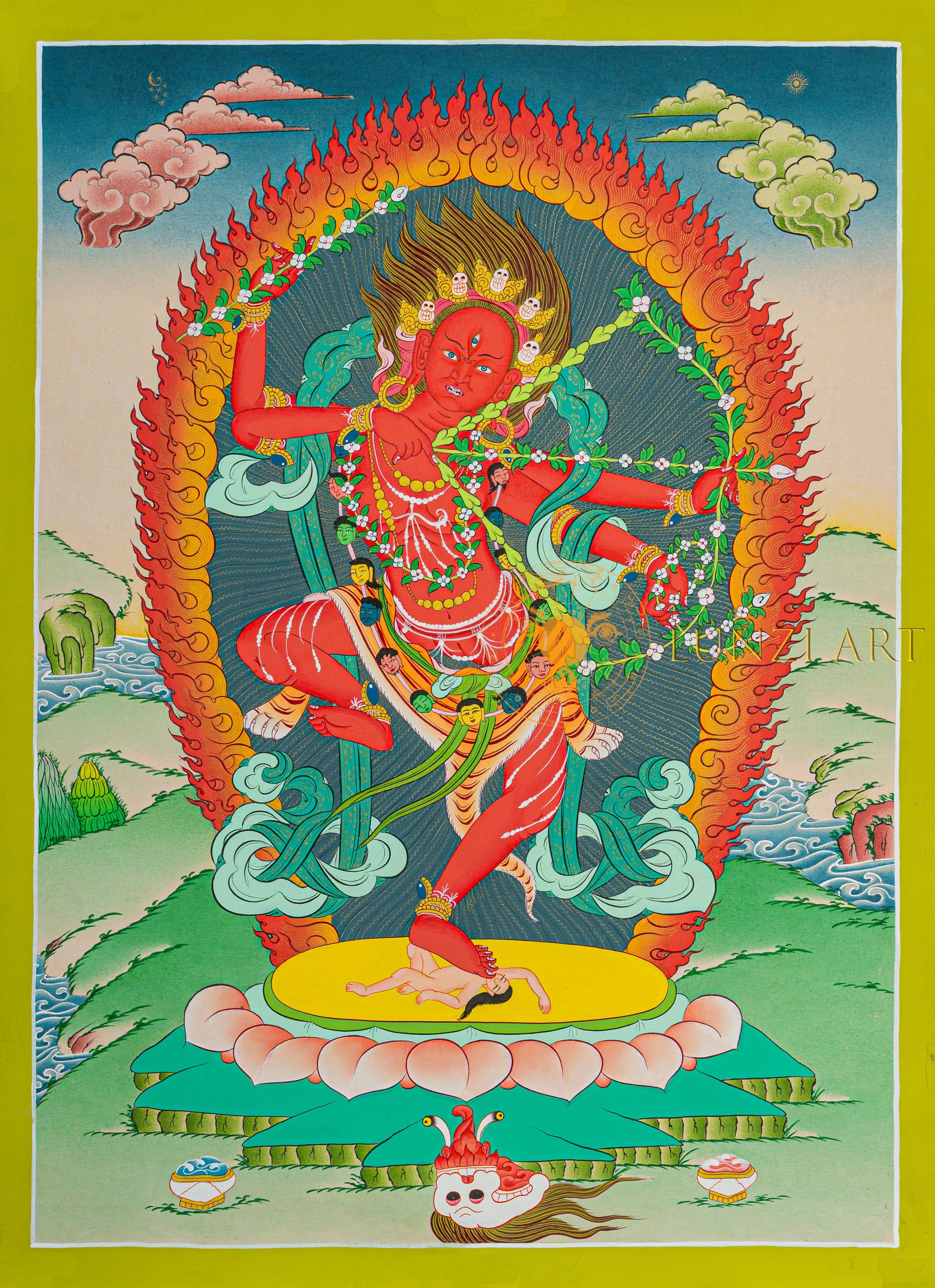 Kurukulle Thangka: The Golden Magnetism of Enlighting Bliss - T-N-ET-GB-AU-K-0109