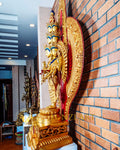 Large Gold Plated Multi-Faced Thousand-Armed Avalokiteshvara Standing Statue in Refined Gilded Copper — A Masterful Creation by a Nationally Certified Artisan - statues
