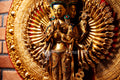 Large Gold Plated refined standing statue of the Thousand-Armed, Multi-Faced Avalokiteshvara, meticulously crafted by a nationally certified master - statues