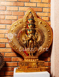 Large Gold Plated refined standing statue of the Thousand-Armed, Multi-Faced Avalokiteshvara, meticulously crafted by a nationally certified master - statues