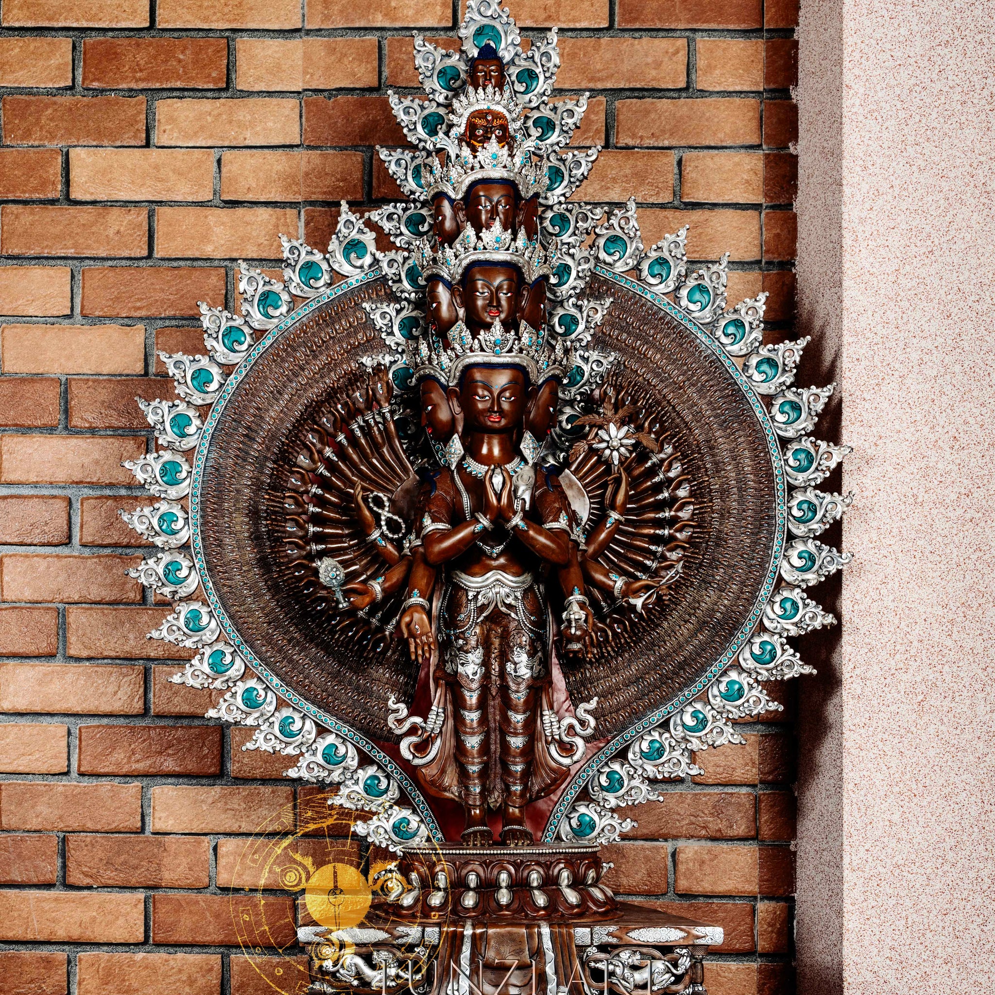 Large Multi-Faceted Thousand-Armed Avalokiteshvara Standing Statue — Masterfully Crafted by a Nationally Certified Artisan - statues