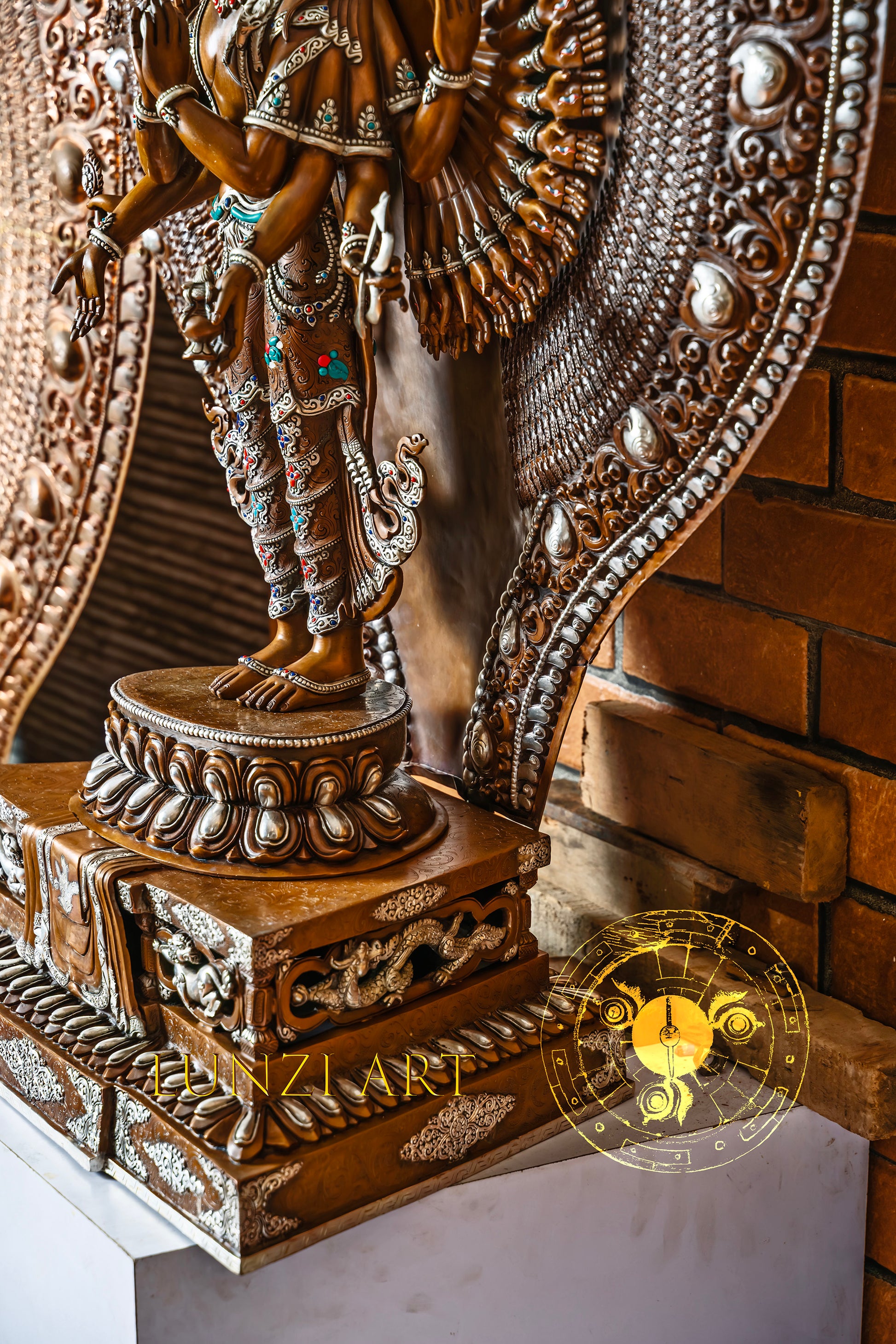 Large Multi-Faceted Thousand-Armed Avalokiteshvara Standing Statue — Masterfully Crafted by a Nationally Certified Artisan - statues